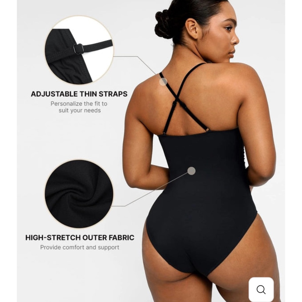 NWOT Shapellx Black One-Piece Swimsuit built in shapewear - Picture 3 of 10